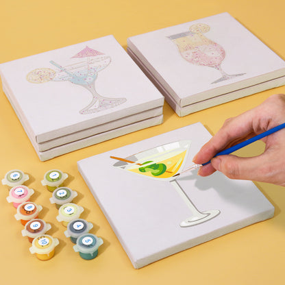 Refreshing drinks - Mini paint by numbers - How to paint