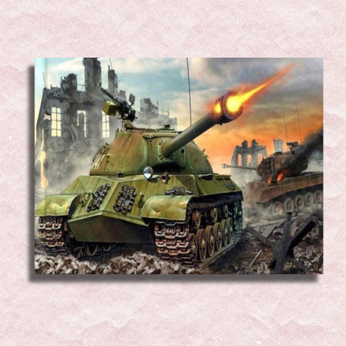 Roaring Tank Canvas - Painting by numbers shop
