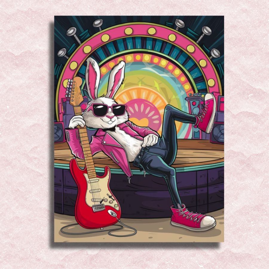 Rock Star Rabbit Canvas - Paint by numbers