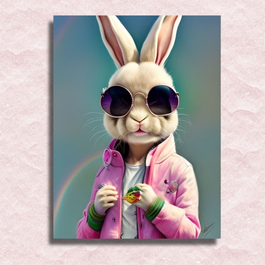 Rock Star Rabbit Canvas - Painting by numbers shop