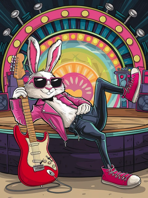 Rock Star Rabbit - Paint by numbers