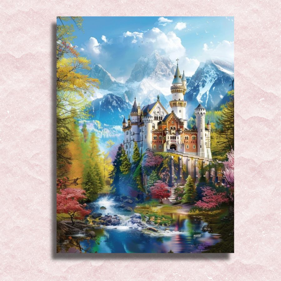 Romantisches Märchenschloss auf Leinwand – Malen-nach-Zahlen-Shop