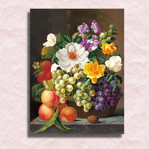 Roses and Fruits Canvas - Painting by numbers shop