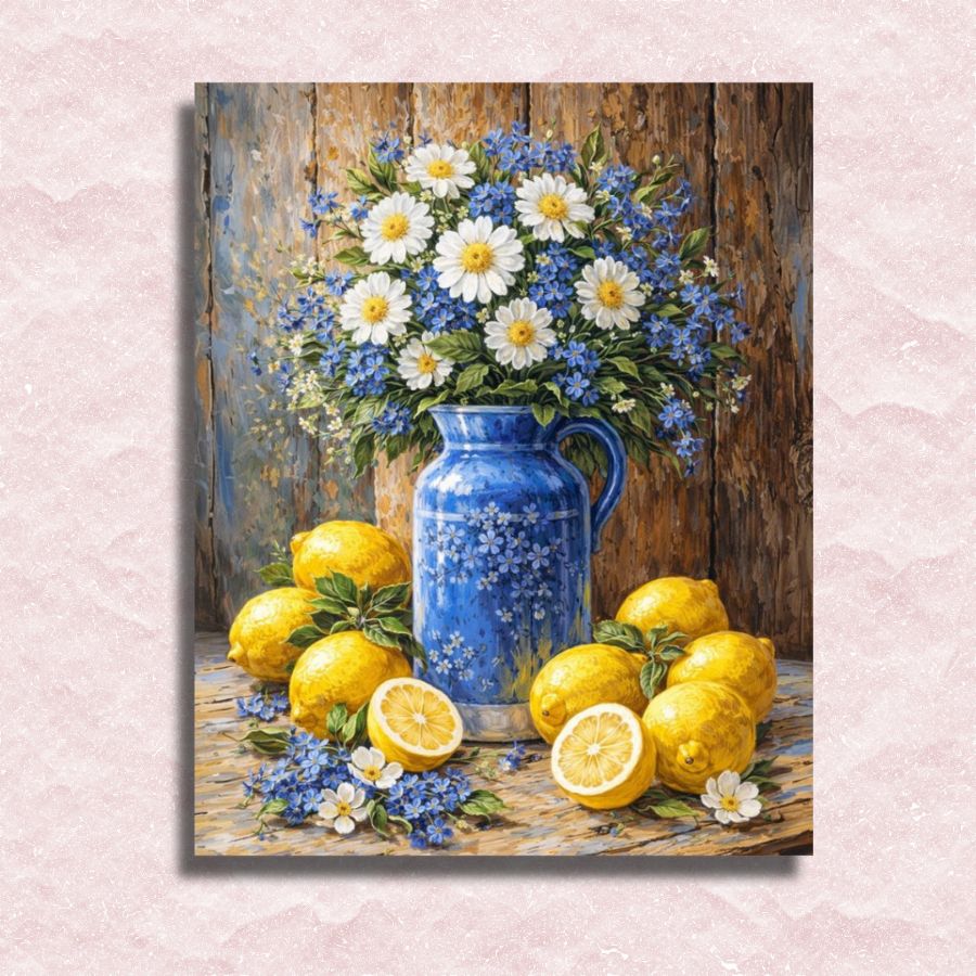 Rustic Flowers and Lemons - Paint by numbers
