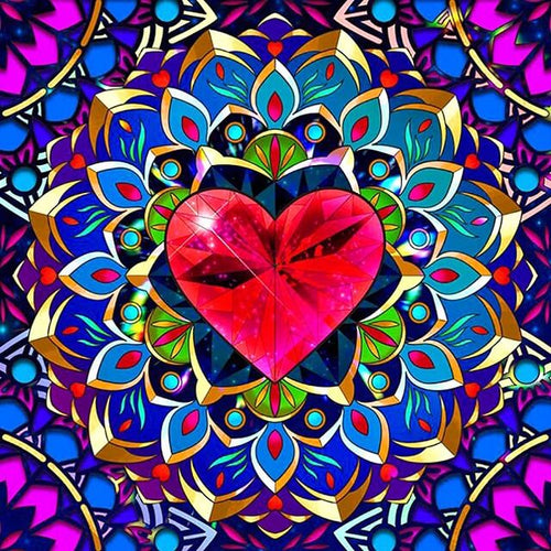 Sacred Heart Mandala - Paint by Numbers