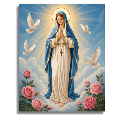Blessed Virgin Mary - Paint by Numbers Kit 40x50cm / 48 colors / Framed Canvas