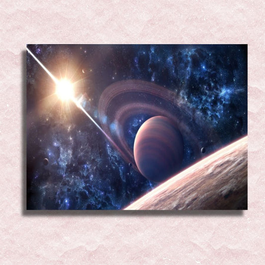 Saturn im Kosmos Leinwand - Malen-nach-Zahlen-Shop