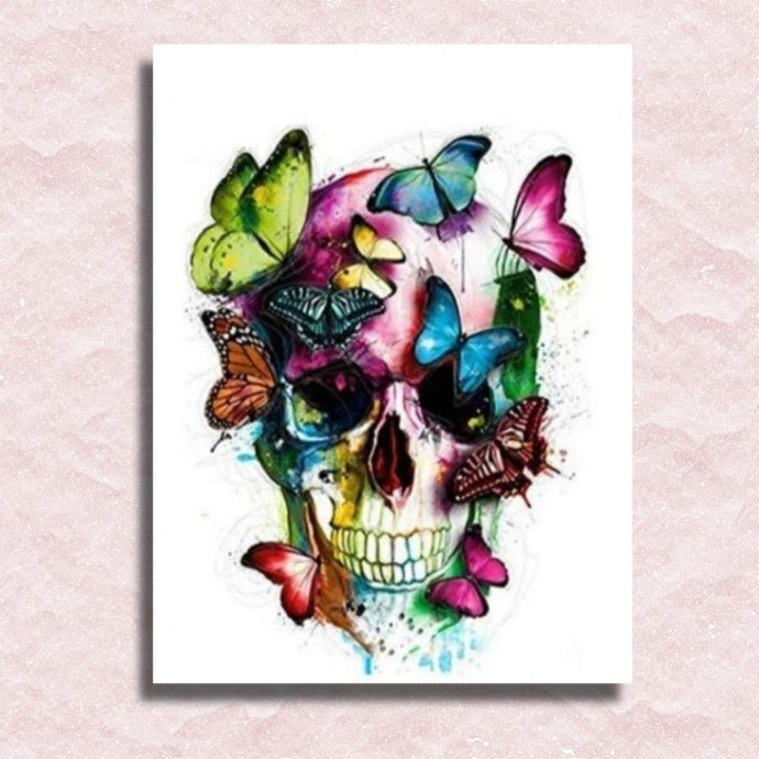 Skull and Butterflies Canvas - Painting by numbers shop
