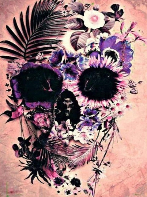 Skull Made of Plants - Painting by numbers shop