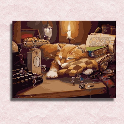 Sleeping Cat Canvas - Painting by numbers shop