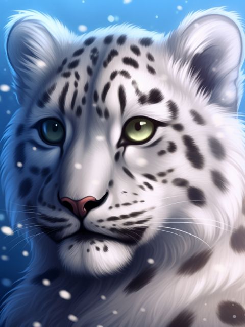 Snow Leopard - Paint by numbers