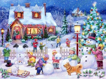Snowy Village - Painting by numbers shop