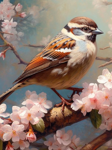 Sparrow - Paint by numbers kit