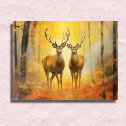 Stags in the Forrest Canvas - Painting by numbers shop