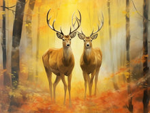 Laad de afbeelding in de Gallery-viewer, Stags in the Forrest Paint by numbers