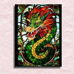 Stained Glass Dragon Canvas - Paint by numbers