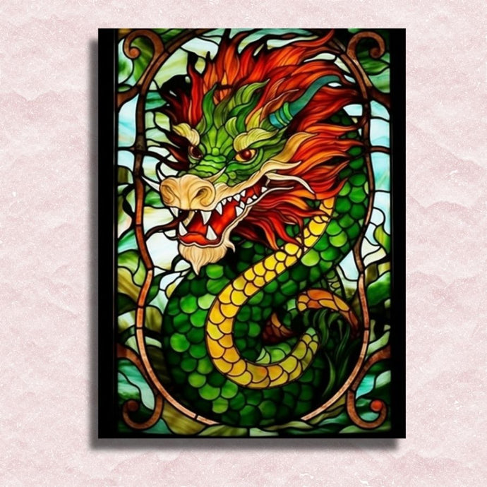 Stained Glass Dragon Canvas - Painting by numbers shop