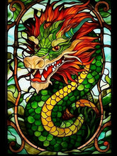 Load image into Gallery viewer, Stained Glass Dragon - Paint by numbers
