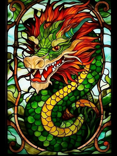 Stained Glass Dragon - Paint by numbers