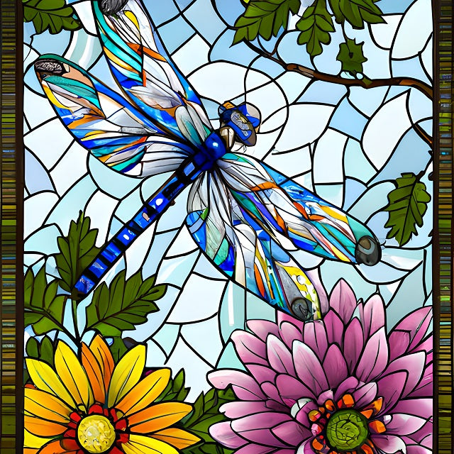 Stained Glass Dragonfly - Painting by numbers shop