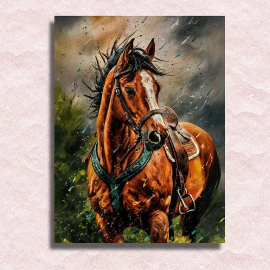 Stormy Stallion Canvas - Schilderij op nummerwinkel