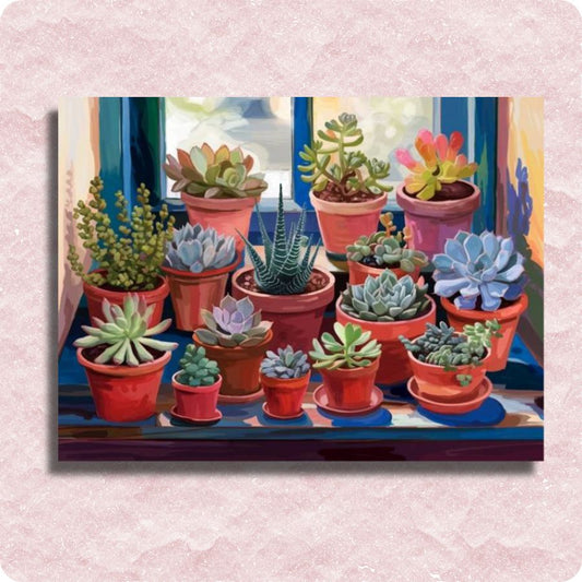 Succulents Plants Canvas - Paint by numbers