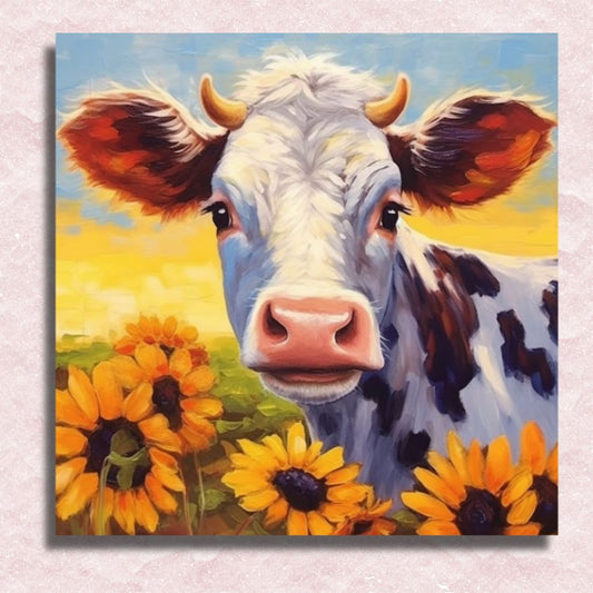 Sunflower Calf Canvas - Painting by numbers shop