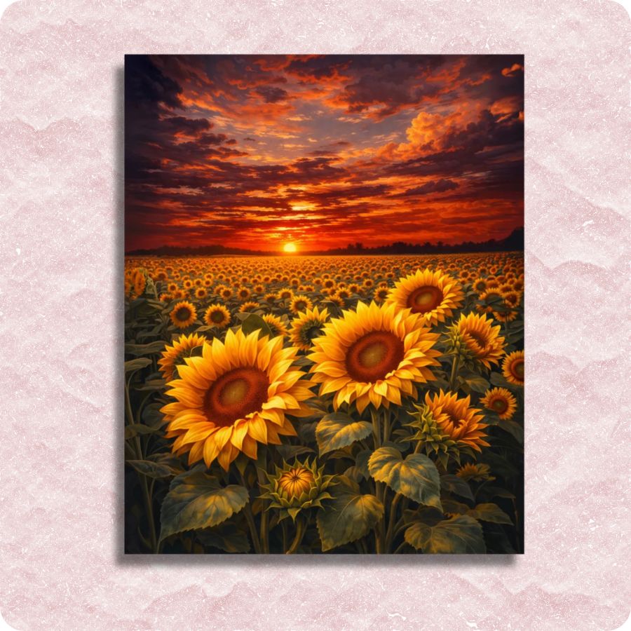Sunflower Field Canvas - Paint by numbers