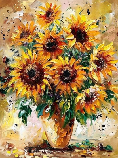 Sunflowers in Vase - Paint by numbers