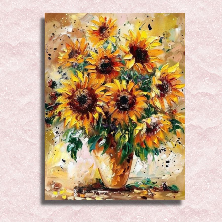 Sunflowers in Vase Canvas - Paint by numbers