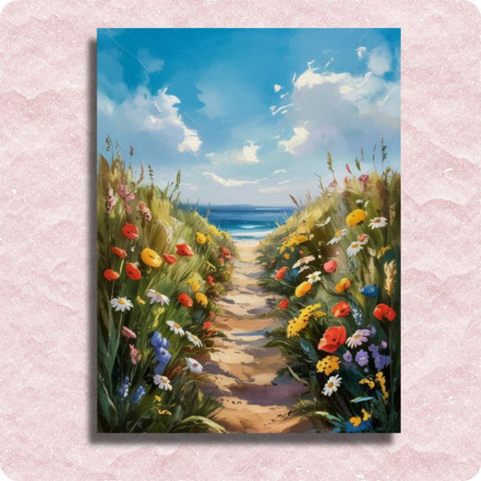 Sunlit Blossoming Haven Canvas - Paint by numbers