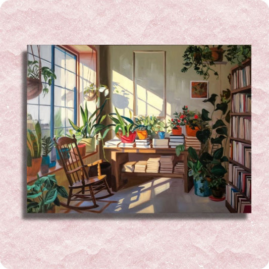 Sunlit Library Canvas - Paint by numbers