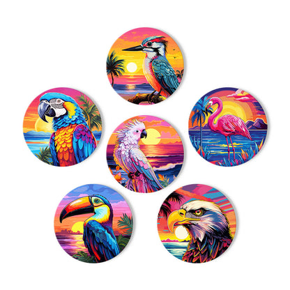 Sunset birds coasters - Paint by numbers