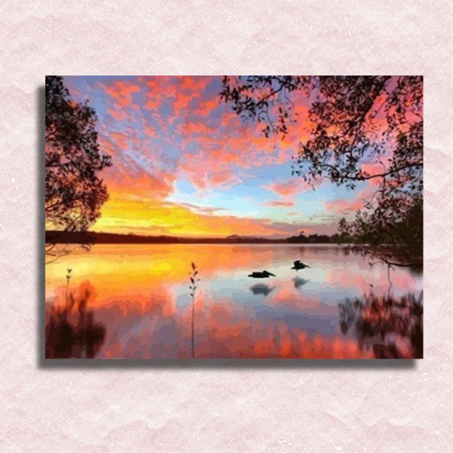 Sunset Lake Canvas - Painting by numbers shop