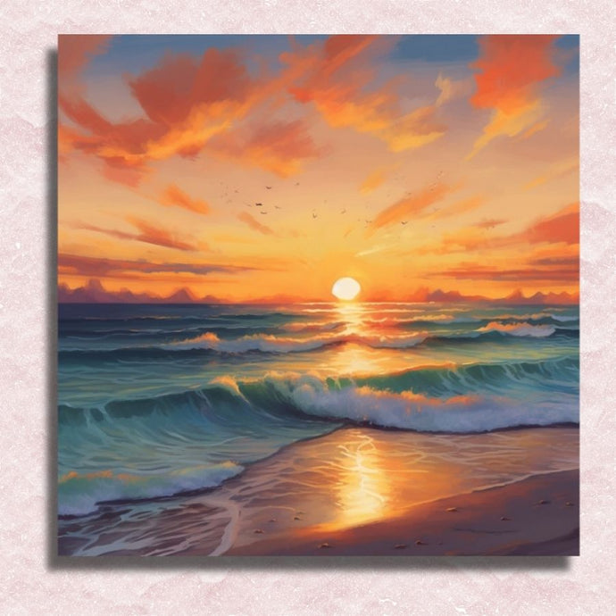 Sunset over Sea Canvas - Painting by numbers shop