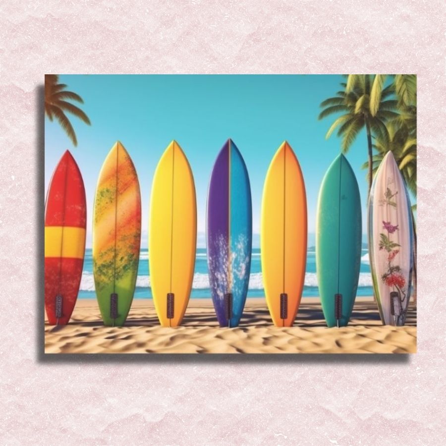 Surfplanken canvas - Verf op nummer