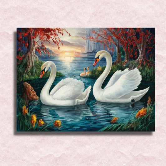 Swans Canvas - Paint by numbers