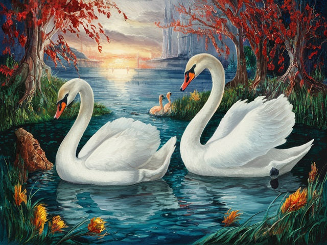 Swans - Painting by numbers shop