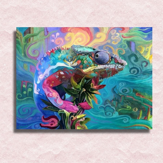 Swirling Chameleon Canvas - Painting by numbers shop