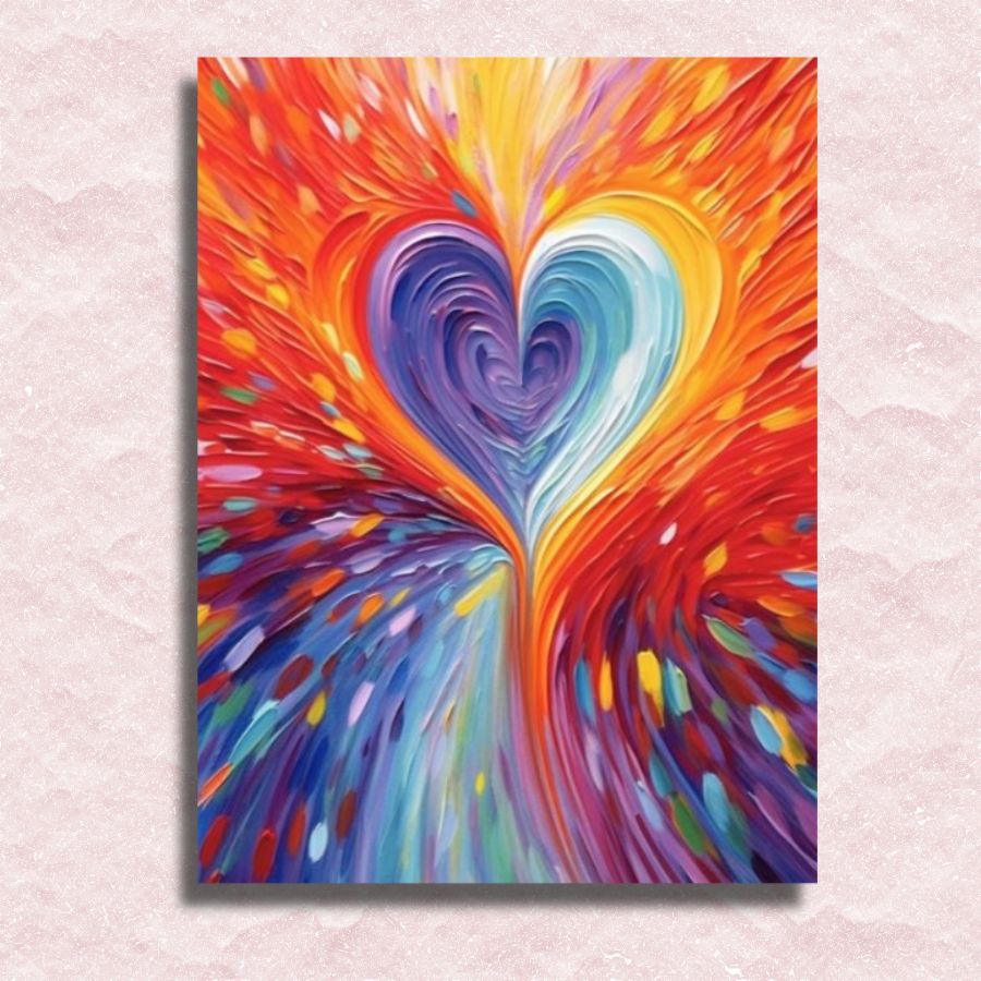 Swirling Heart Canvas - Painting by numbers shop