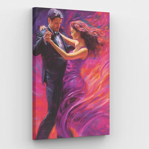 Tango in violet verf op nummer canvas