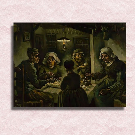 Van Gogh - De Aardappeleters Canvas - Schilderij op nummer winkel