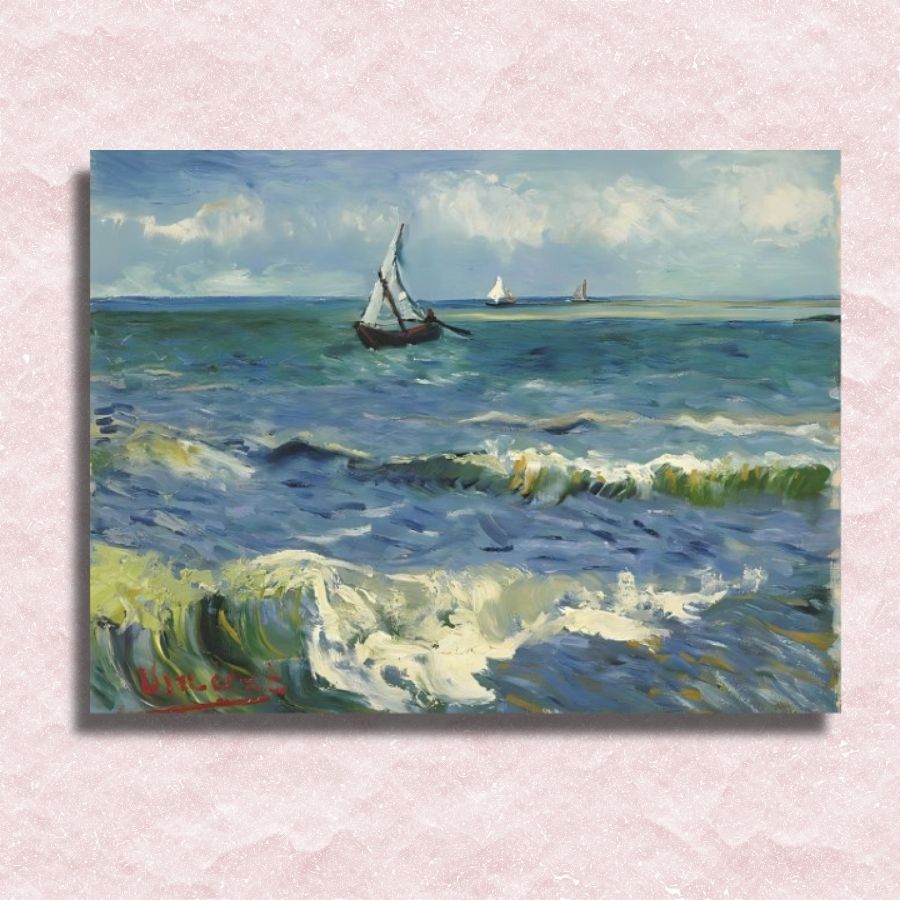 Van Gogh – Das Meer bei Les Saintes Maries de la Mer Leinwand – Malen-nach-Zahlen-Shop