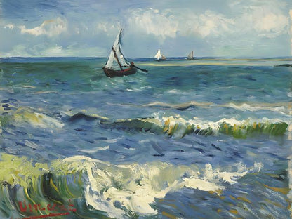 Van Gogh - De zee bij Les Saintes Maries de la Mer - Winkel voor schilderen op nummer