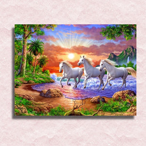Three Beautiful Horses Canvas - Painting by numbers shop