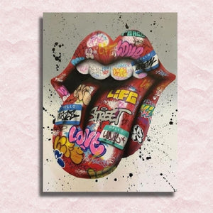 Zunge und Lippen Leinwand - Malen-nach-Zahlen-Shop