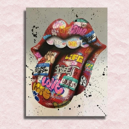 Tong en lippen Canvas - Schilderen op nummer winkel