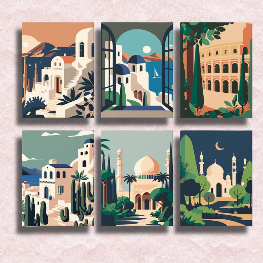 Mini Travel Posters 6 Pack - Paint by Numbers