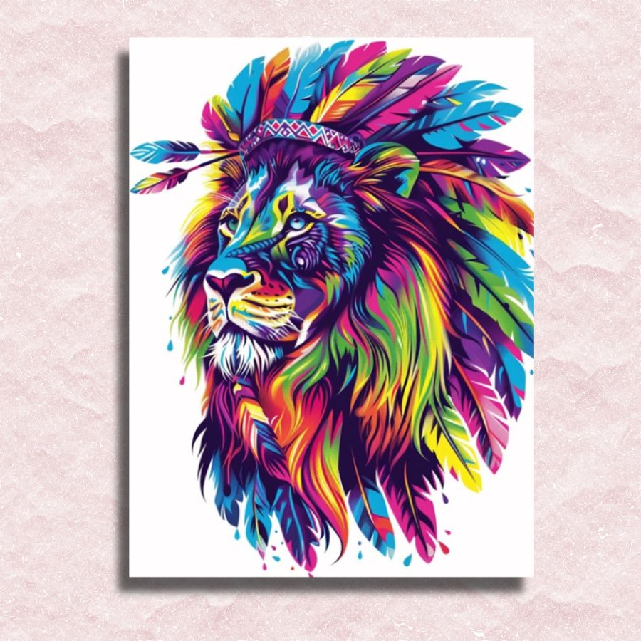 Tribal Lion Canvas - Paint by numbers