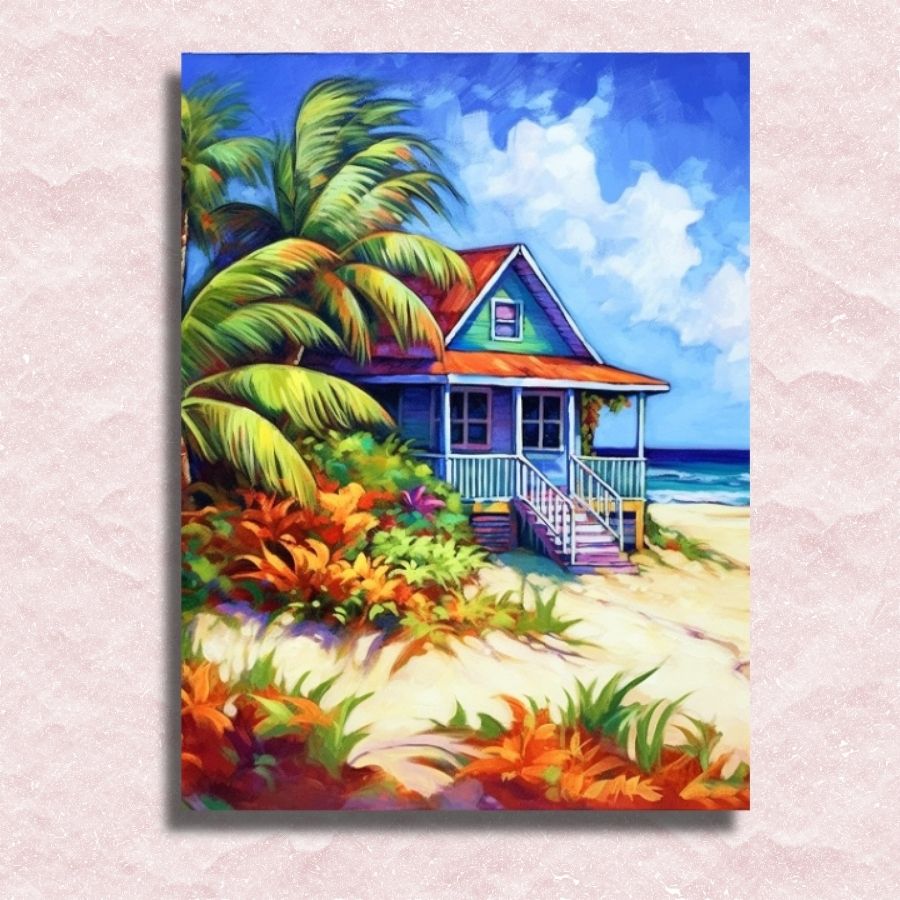 Tropical Beach House Canvas - Schilderen op nummer winkel